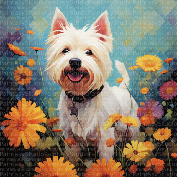 Gioia Primaverile: West Highland White Terrier nella Prateria