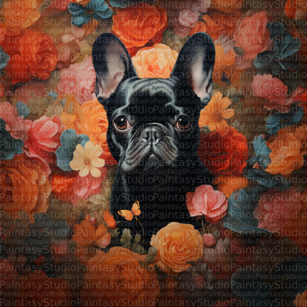 Bulldog Francese tra i Fiori: Dolcezza e Colori