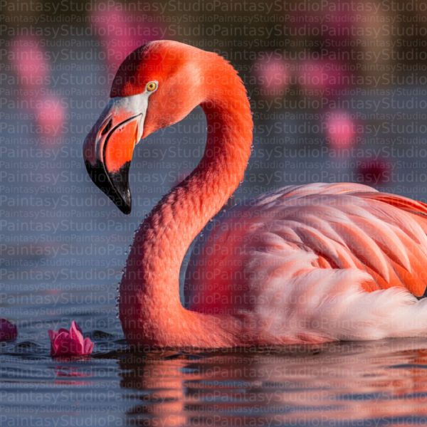 Fucsia Eleganza: Riflessi di Grazia sull'Acqua