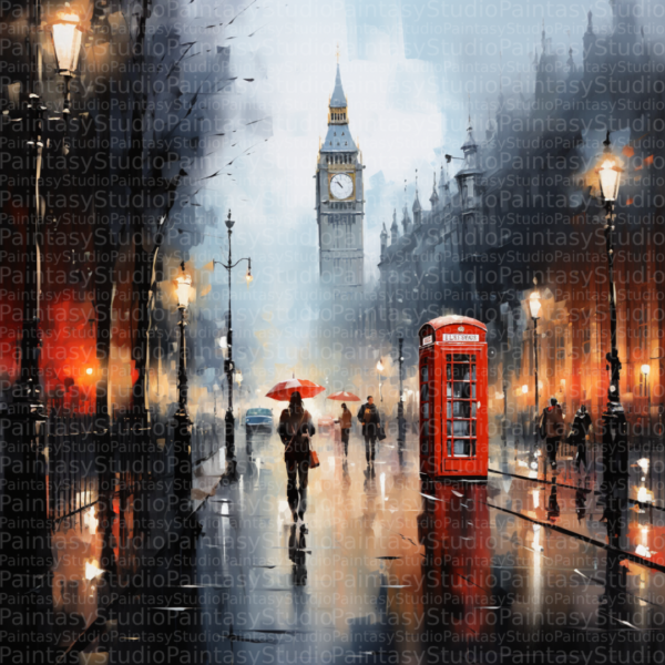 Londra sotto la Pioggia: L'iconica Cabina Telefonica Rossa