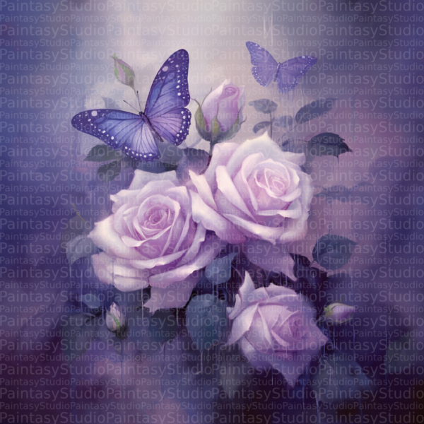Farfalle Viola tra le Rose